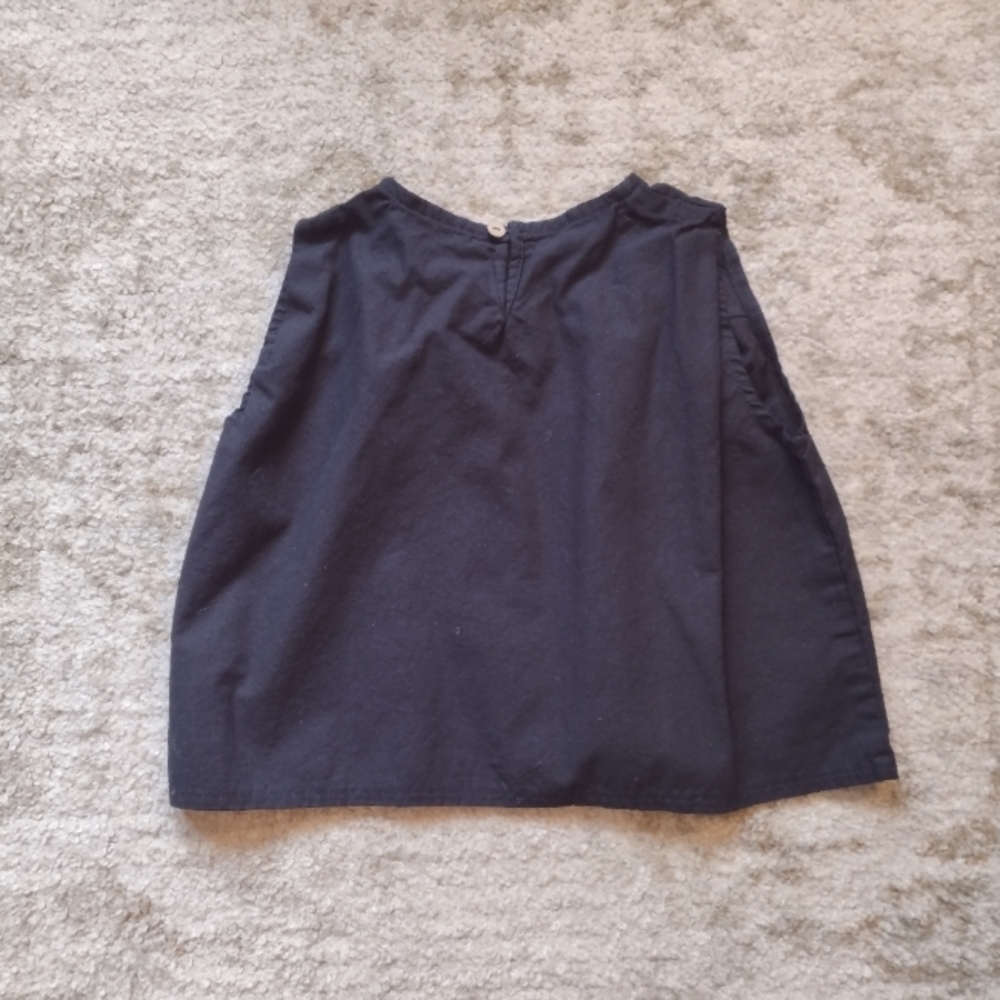 Kids Sleeveless Cotton Black Shirt 4T